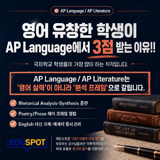 [에듀스팟] 영어 유창한 학생이 AP Language에서 3점 받는 이유!!