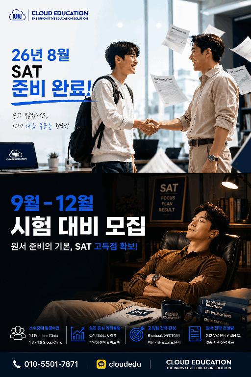 [클라우드에듀] 26년 8월 SAT 준비 완료! 이제 9월,12월을 준비합니다